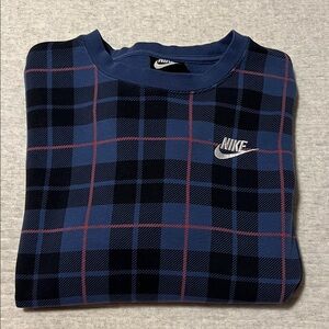 Nike Plaid Crewneck Sweater